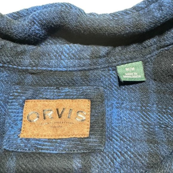 Orvis Flannel Shackets Blue/Black Size Medium - Picture 2 of 8